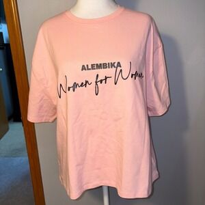 ALEMBIKA Women for Women 100% cotton Pink Oversized T-Shirt Female Empowerment